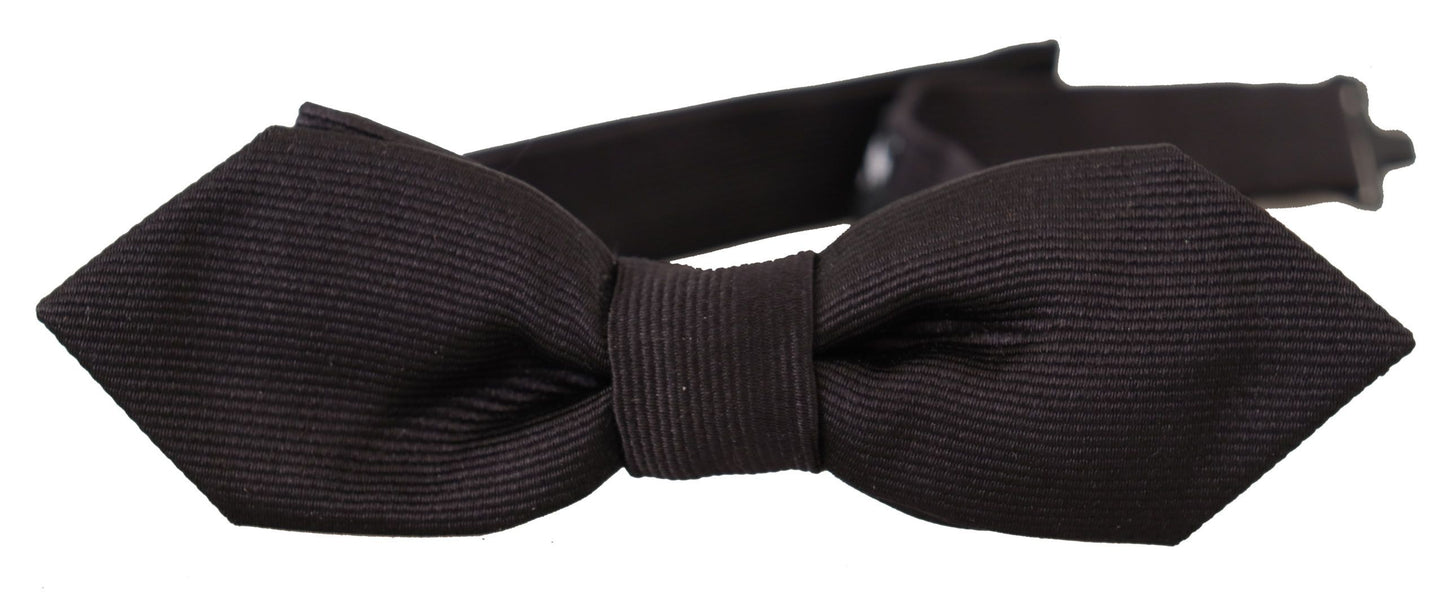 Elegant Black Silk Bow Tie