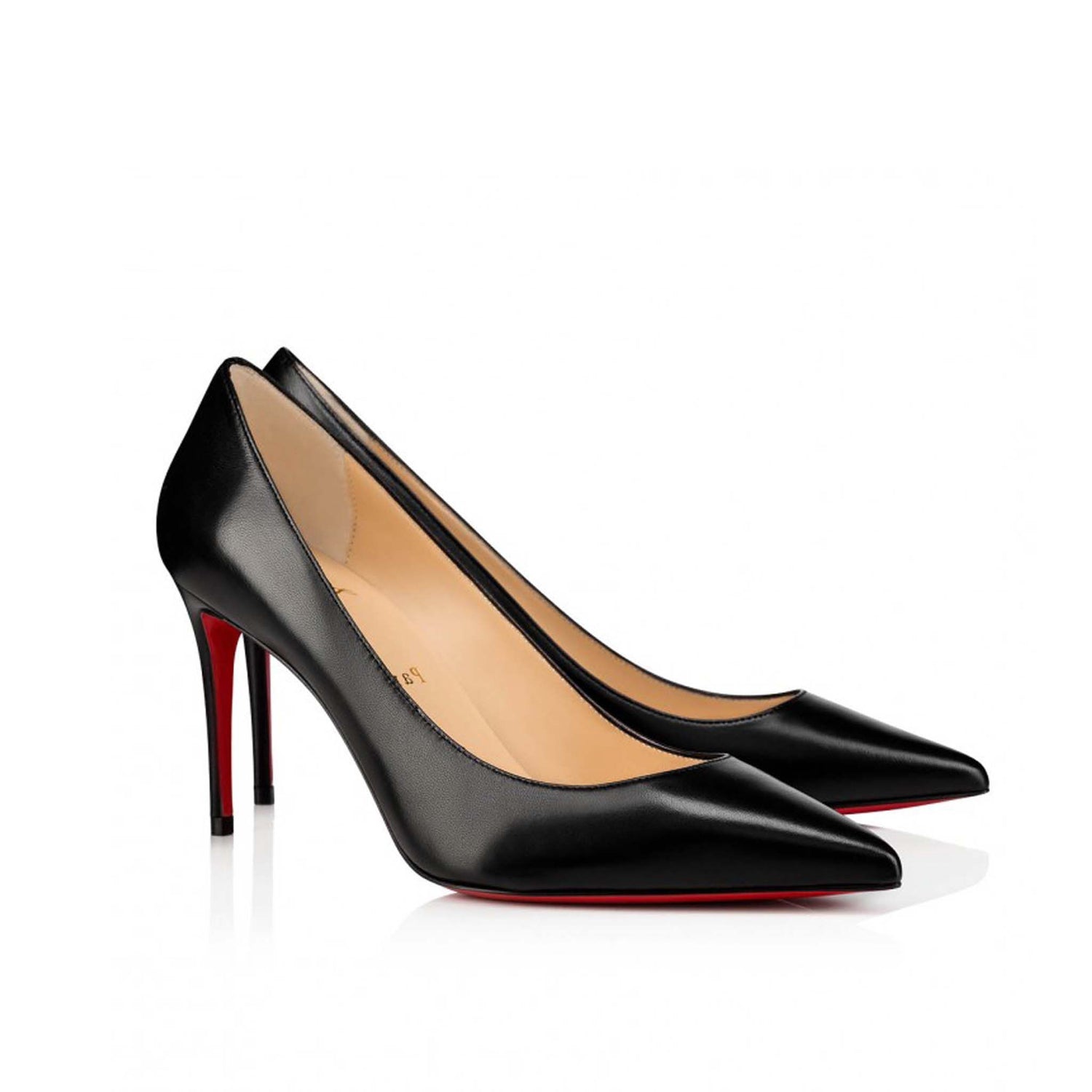 Elegant Black Leather Pumps with Iconic Sole