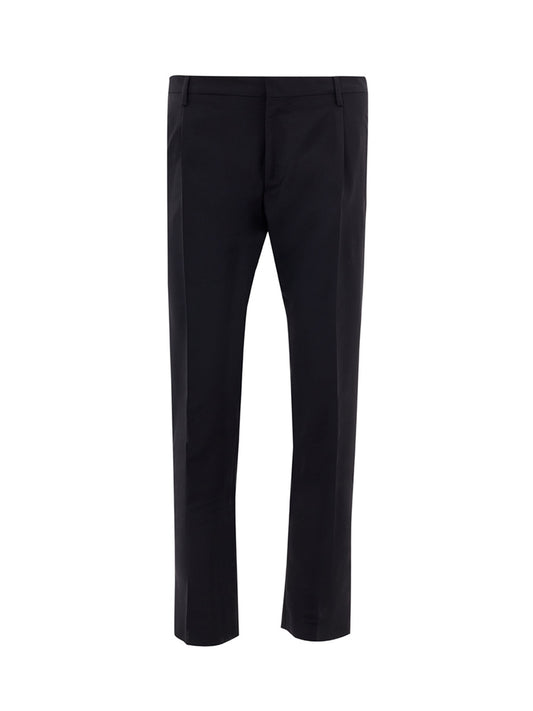 Elegant Tailored Blue Wool Trousers