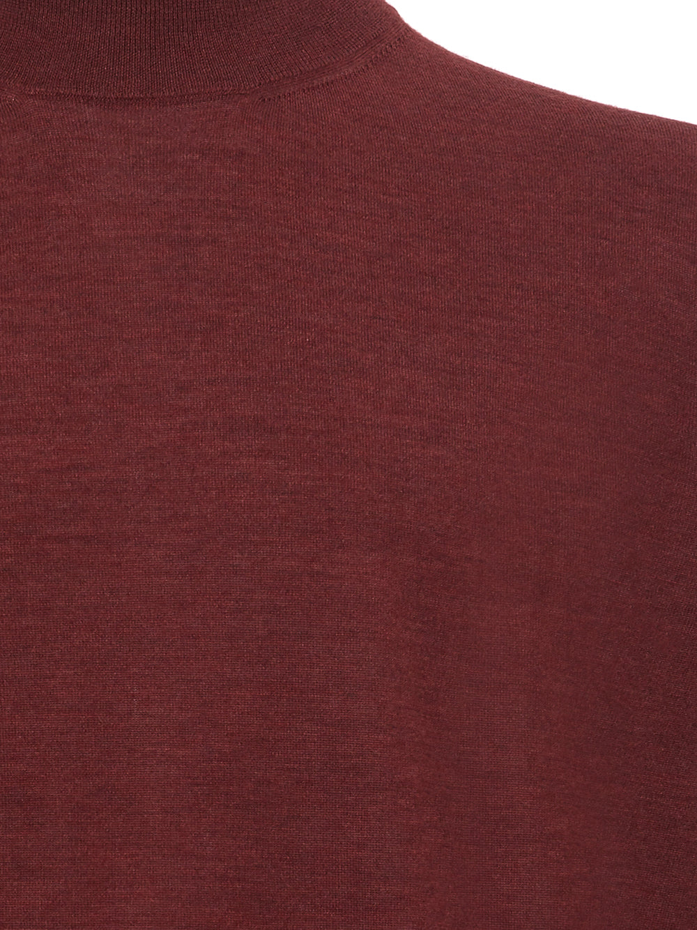 Bordeaux Mock Neck Cashmere Silk Blend Sweater