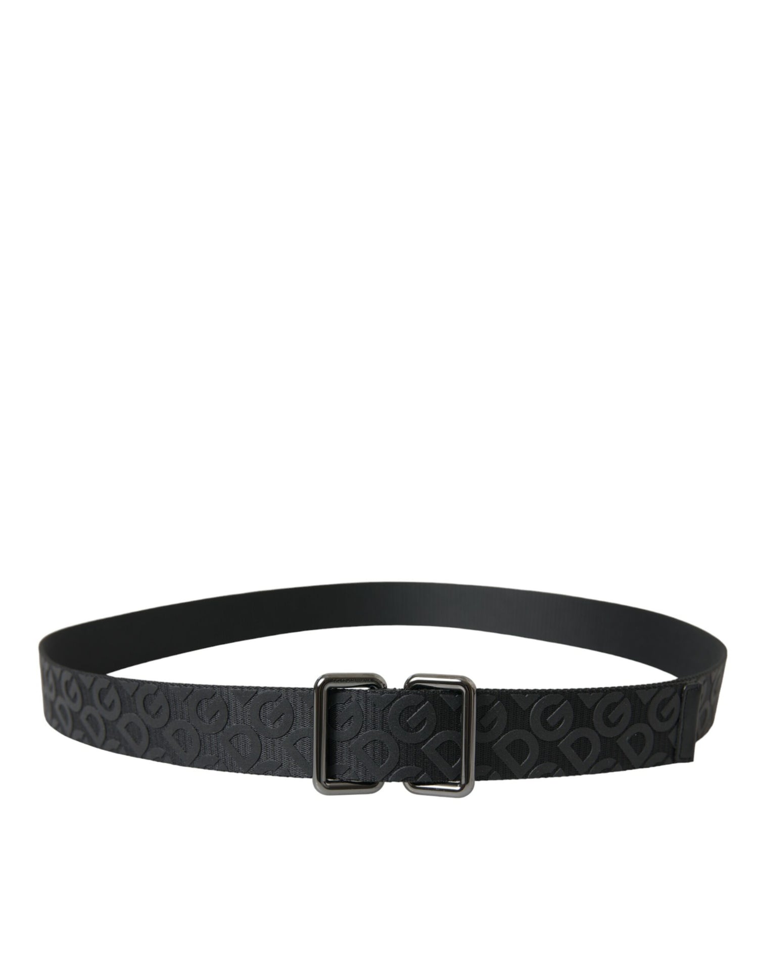 Black Logomania Leather Metal Buckle Belt