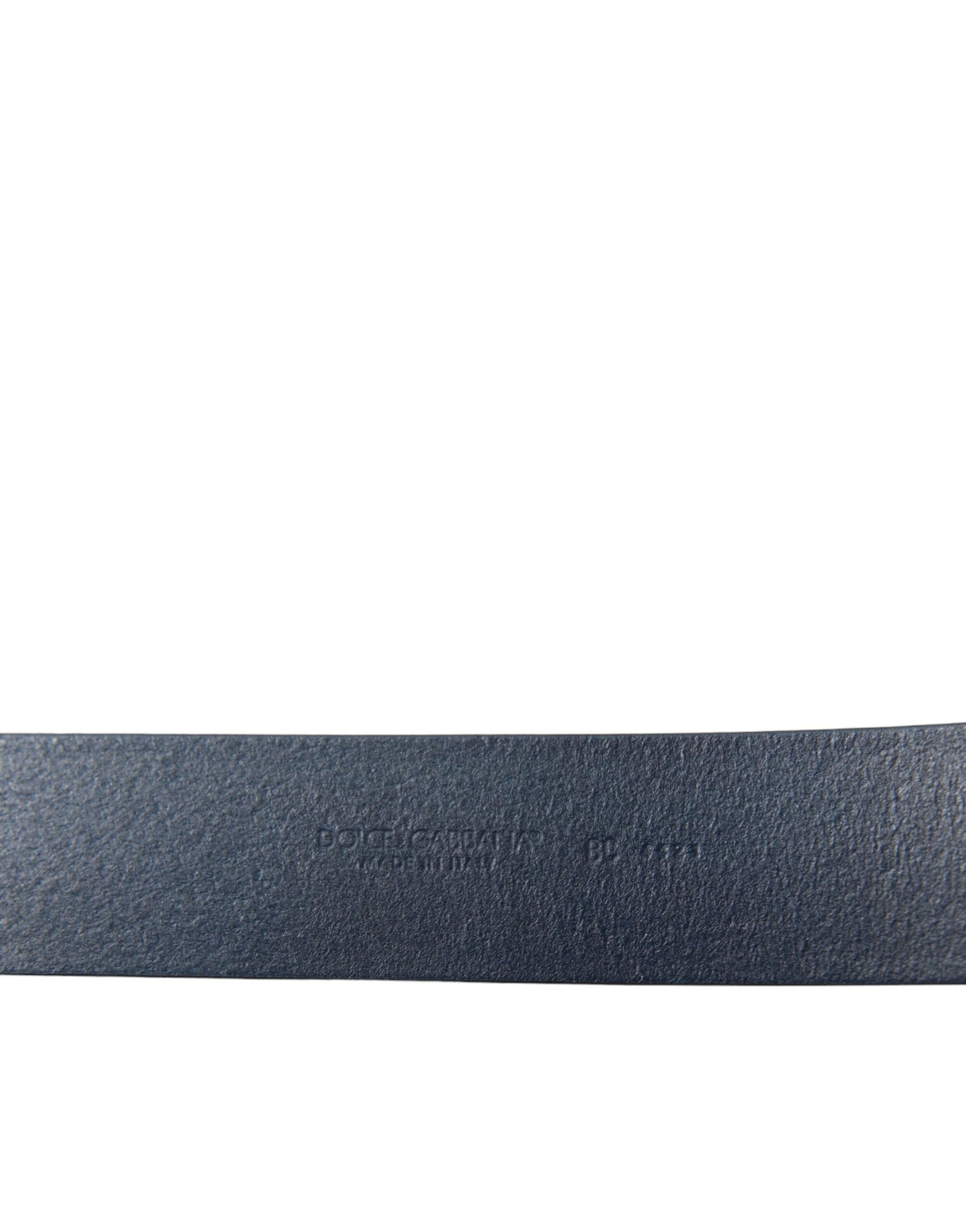 Blue Calf Leather Silver Metal Buckle Belt