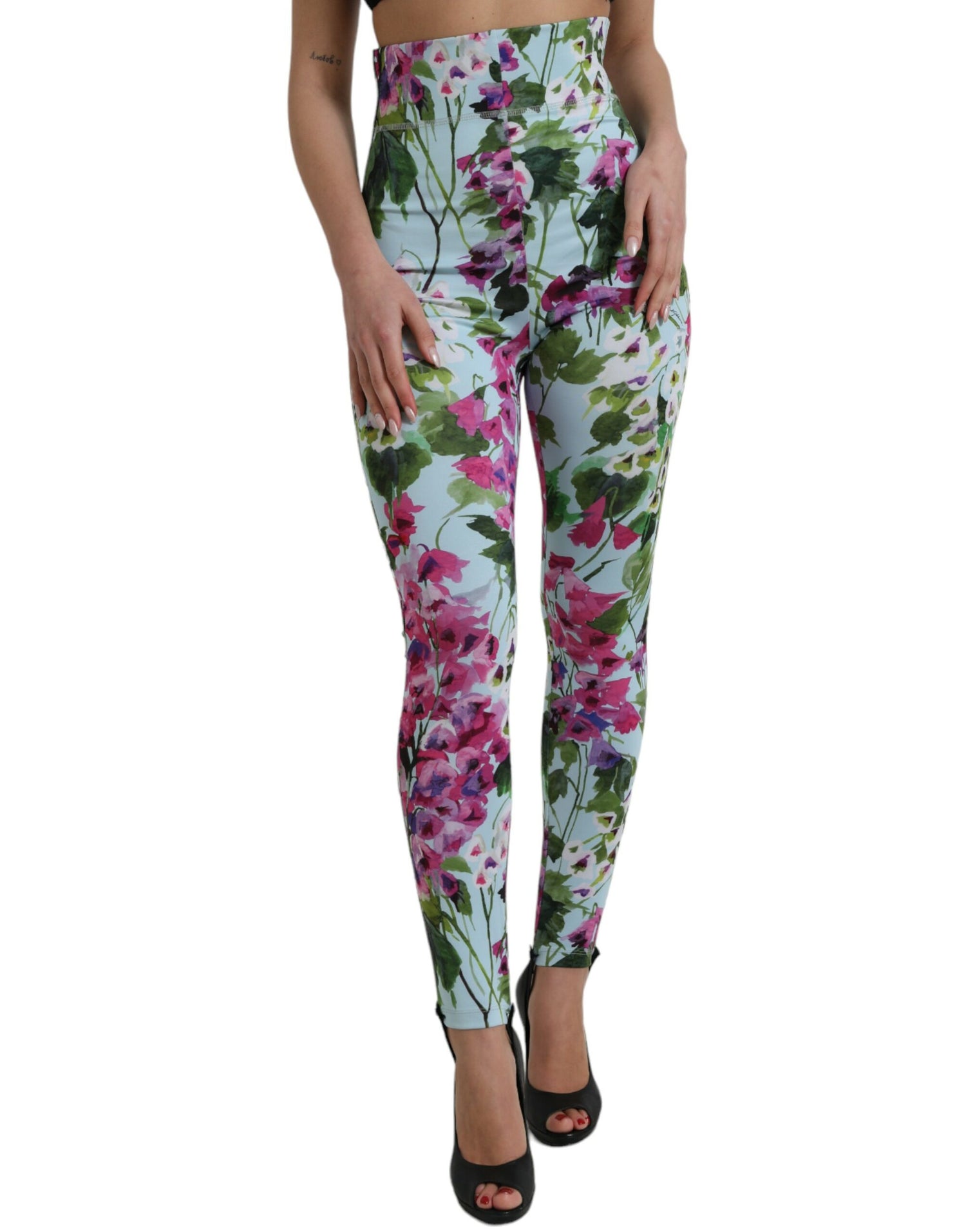 Multicolor Floral High Waist Leggings Pants