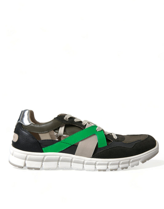 Multicolor Leather Suede Low Top Sneakers Shoes