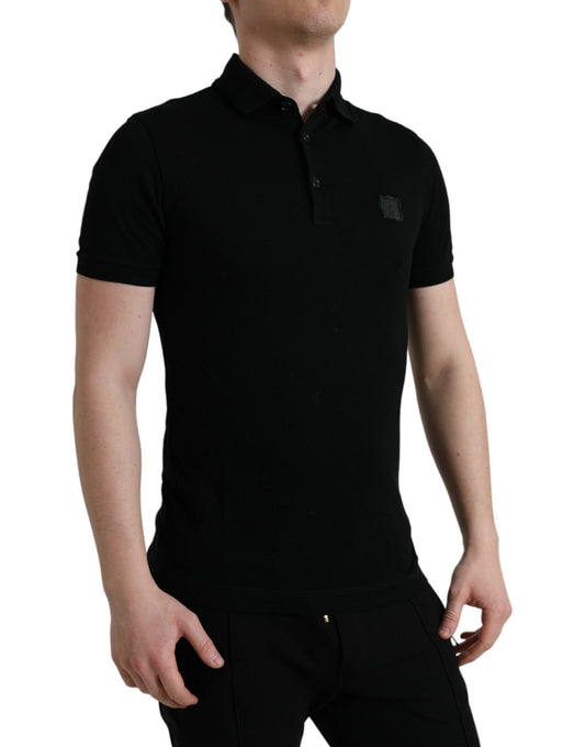 Black Logo Collared Short Sleeve T-shirt