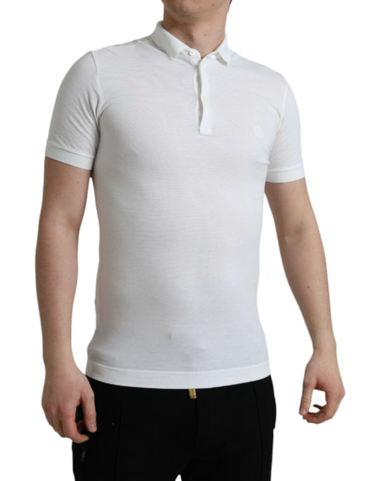 White Collared Short Sleeve Crown T-shirt