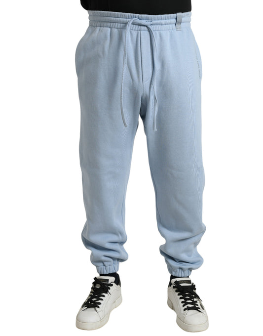 Light Blue Cotton Sweatpants Men Jogger Pants