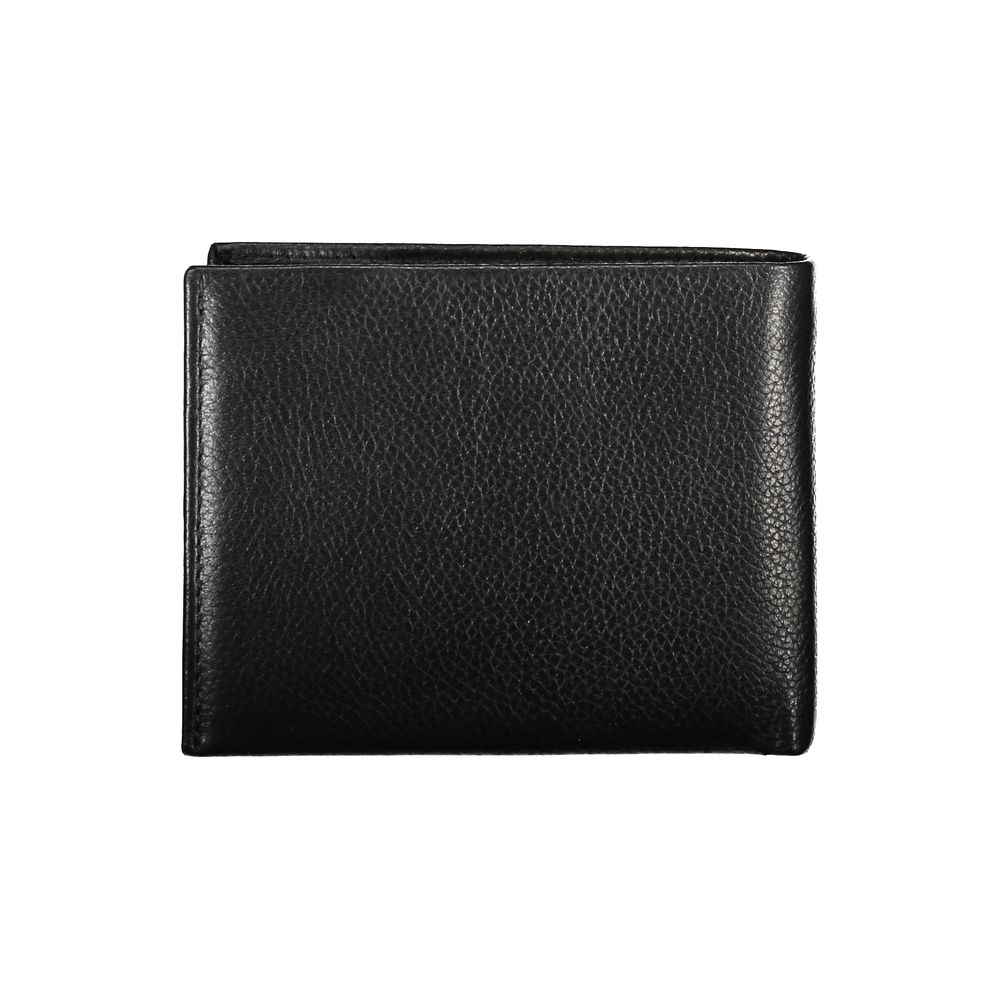 Elegant Black Leather Two-Compartment Wallet