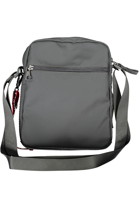 Sleek Gray Shoulder Bag with Contrasting Details