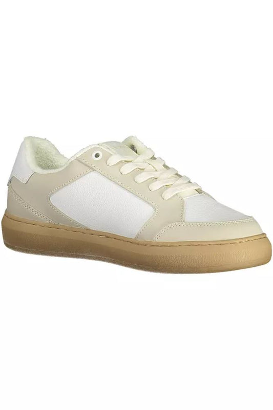 Eco-Conscious White Sneakers with Logo Accent