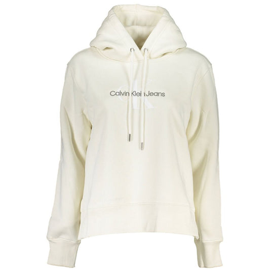 Elegant Fleece Hooded Sweatshirt in White