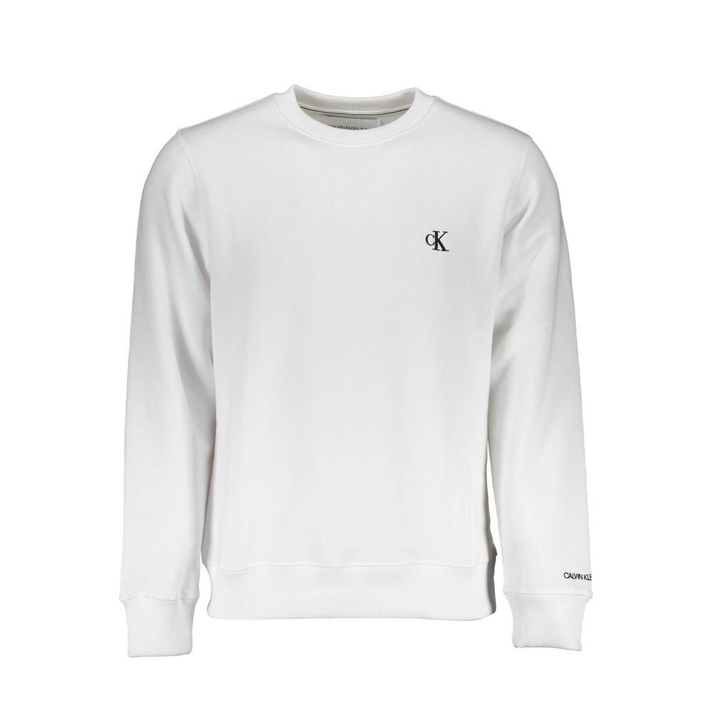 Crisp White Long Sleeve Crew Neck Sweatshirt