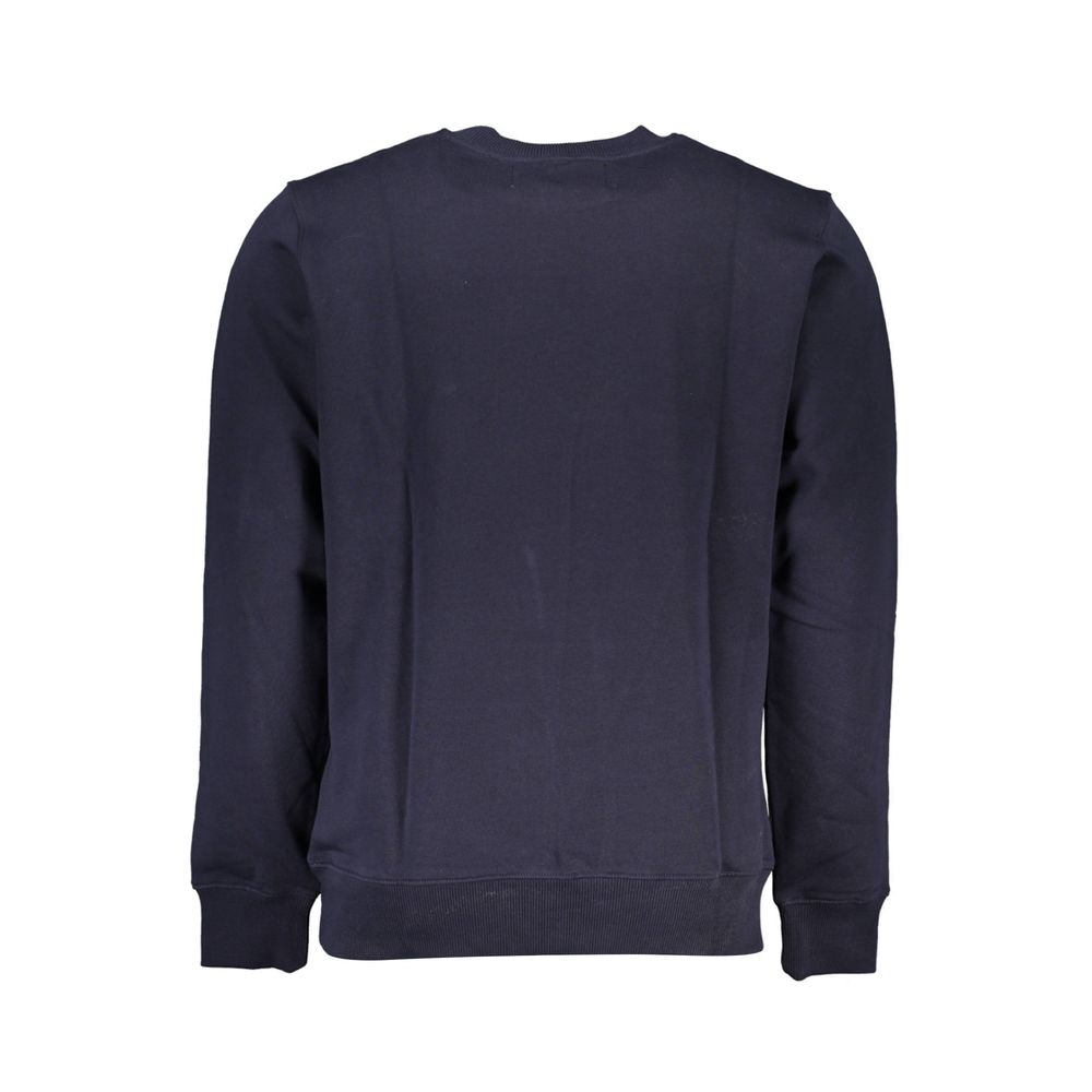 Chic Blue Crew Neck Fleece Sweatshirt