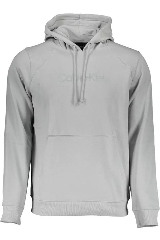 Sleek Gray Reflective Logo Hoodie