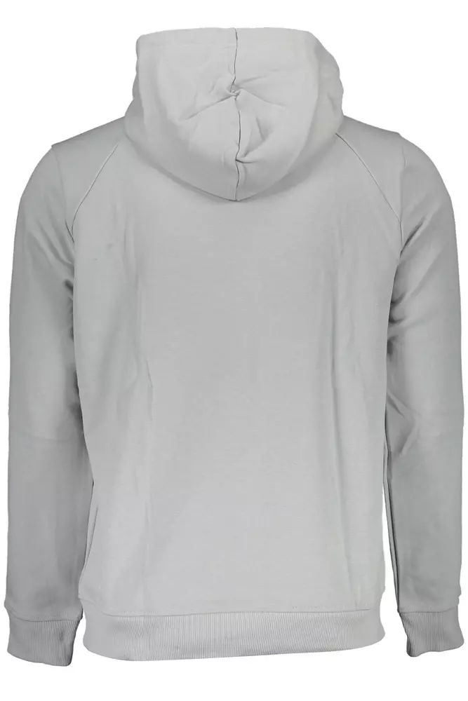 Sleek Gray Reflective Logo Hoodie