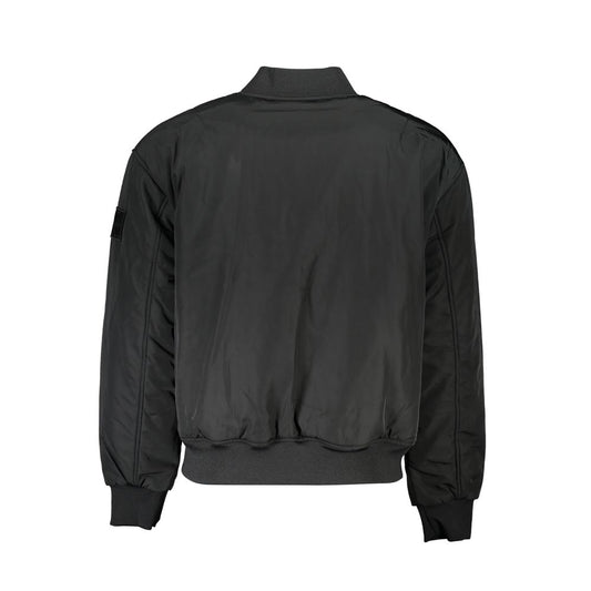 Sleek Long Sleeve Zip Jacket in Black