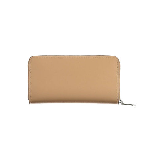 Elegant Brown Wallet with RFID Lock and Zip Closure