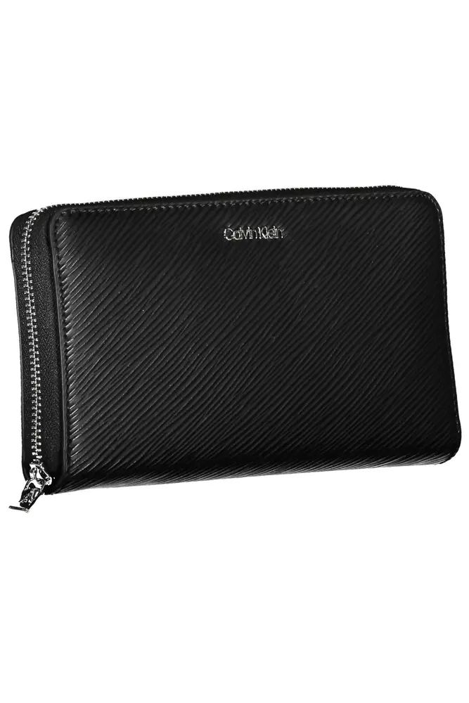 Chic RFID-Safe Black Wallet with Zip Closure