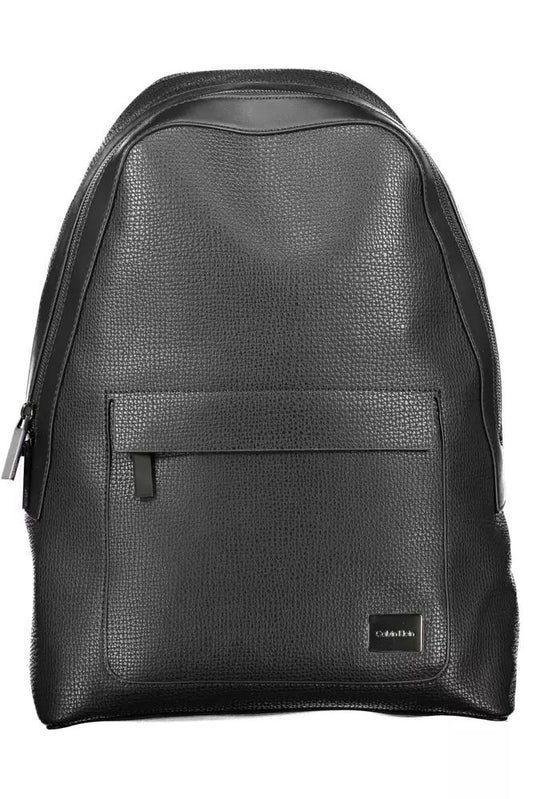 Sleek Black Urban Backpack with Logo Detail