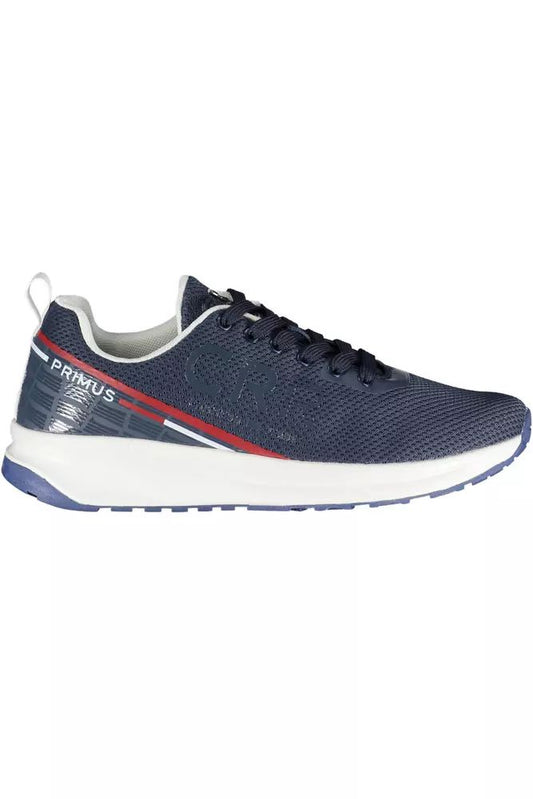 Chic Blue Sports Sneakers with Contrasting Details