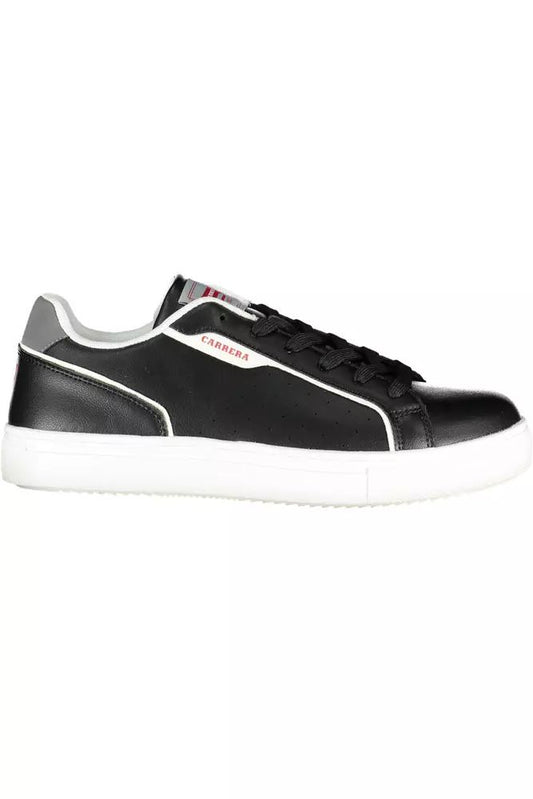 Sleek Black Sports Sneakers with Contrasting Accents