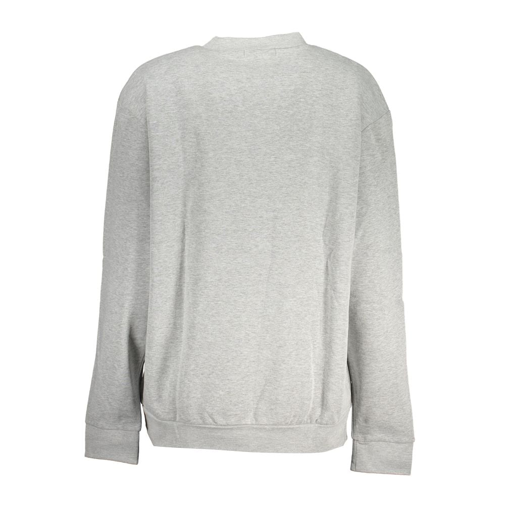 Chic Gray Crew Neck Fleece Sweatshirt