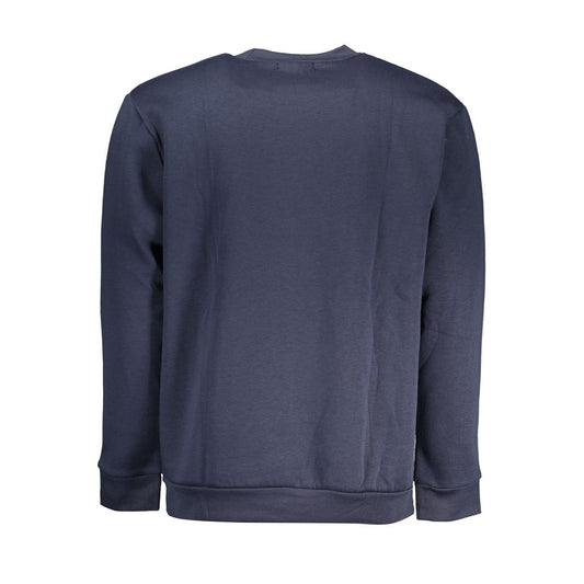 Elegant Crew Neck Fleece Sweatshirt in Blue