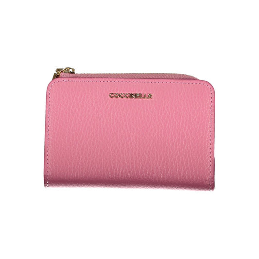 Elegant Pink Leather Wallet with Multiple Compartments