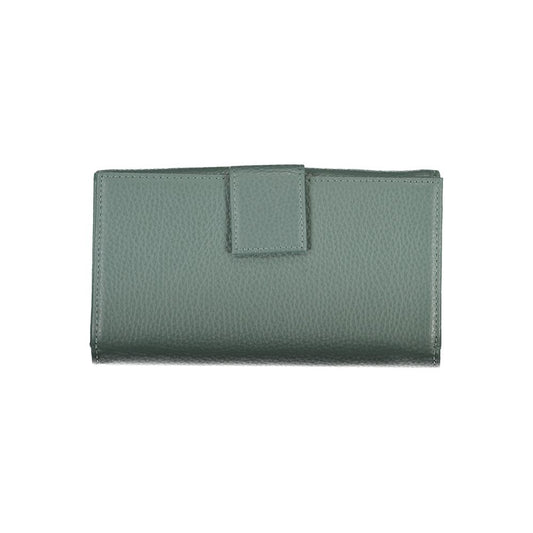 Elegant Green Leather Double Wallet