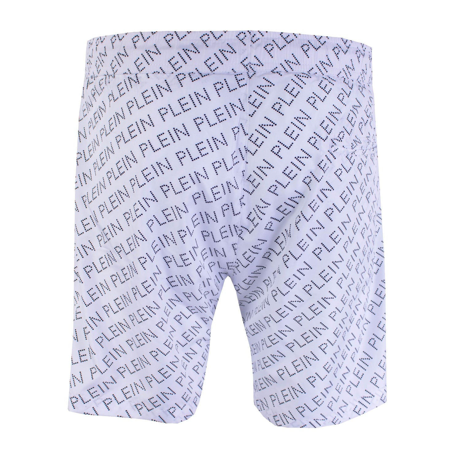 White Allover Print Swim Shorts