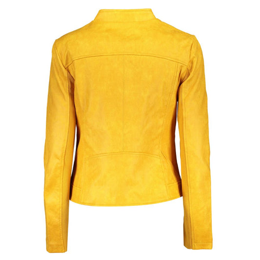 Vibrant Yellow Athletic Jacket with Chic Logo