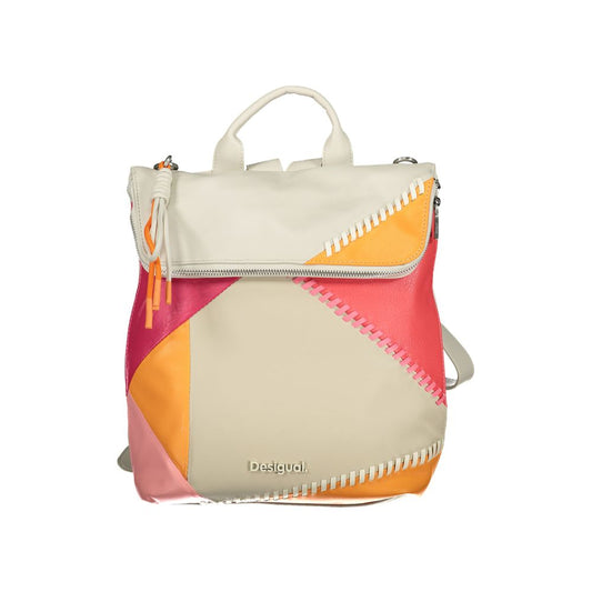 Chic White Backpack with Contrasting Details