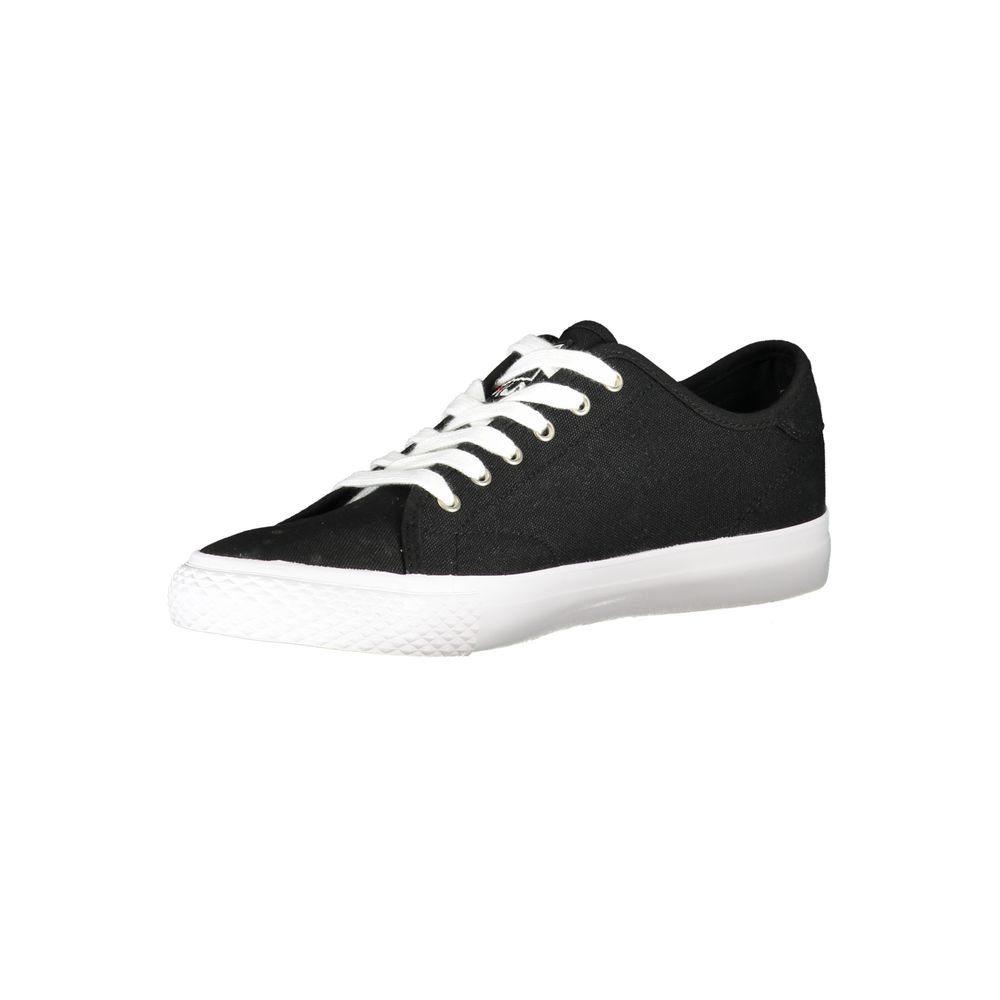 Sleek Black Laced Sports Sneakers