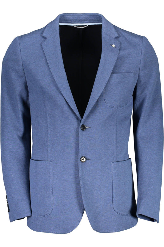 Elegant Cotton Blend Blue Jacket