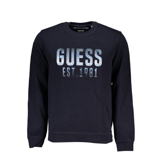 Sleek Blue Crew Neck Slim Fit Sweatshirt