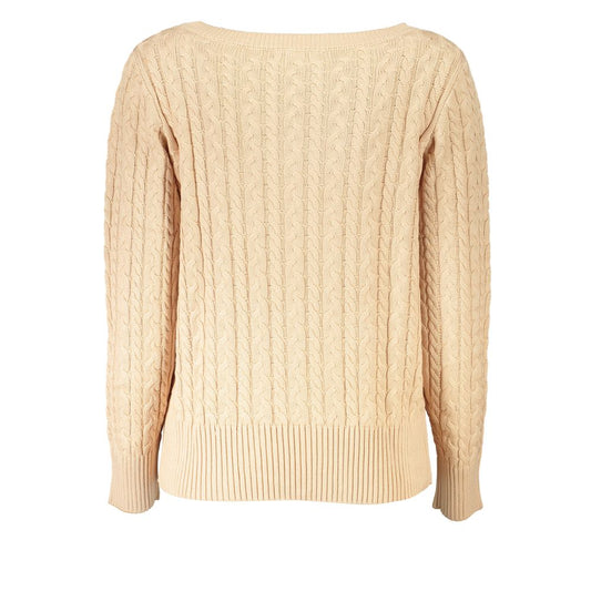 Elegant Beige Long Sleeved Sweater