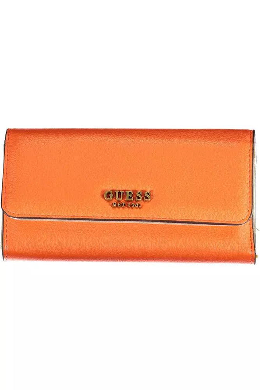 Chic Orange Wallet with Contrasting Details