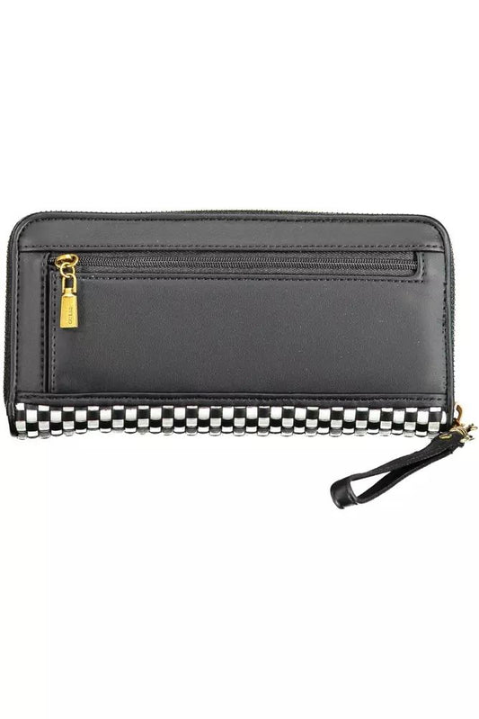 Sleek Black Polyethylene Wallet with Contrasting Details