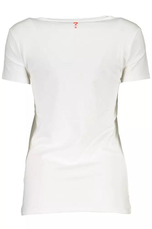 Chic White Logo Tee with Elegant Detailing