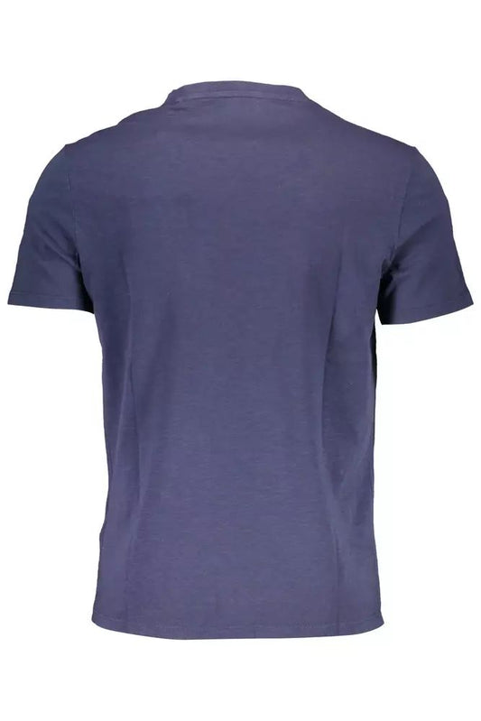 Chic Embroidered Pocket Tee in Sapphire Hue