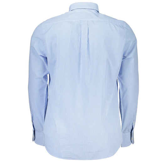 Elegant Light Blue Long Sleeve Cotton Shirt