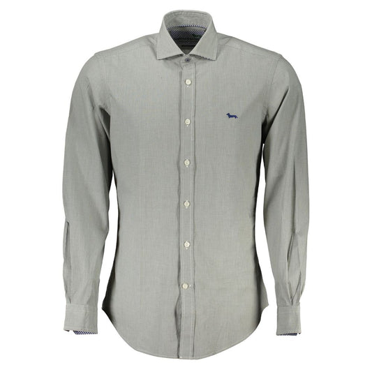 Elegant Green Slim Fit Long Sleeve Shirt