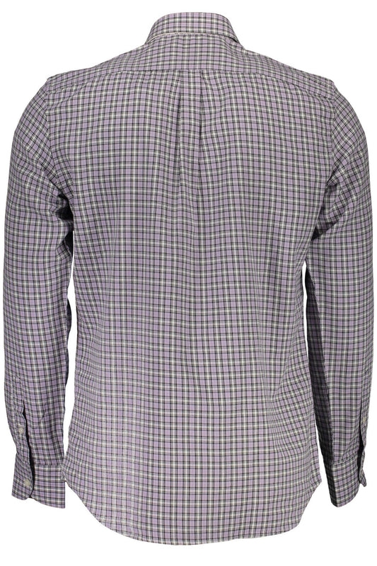 Elegant Purple Cotton Long Sleeve Shirt