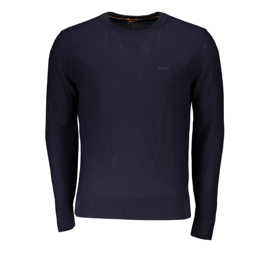 Chic Blue Crew Neck Wool-Blend Sweater