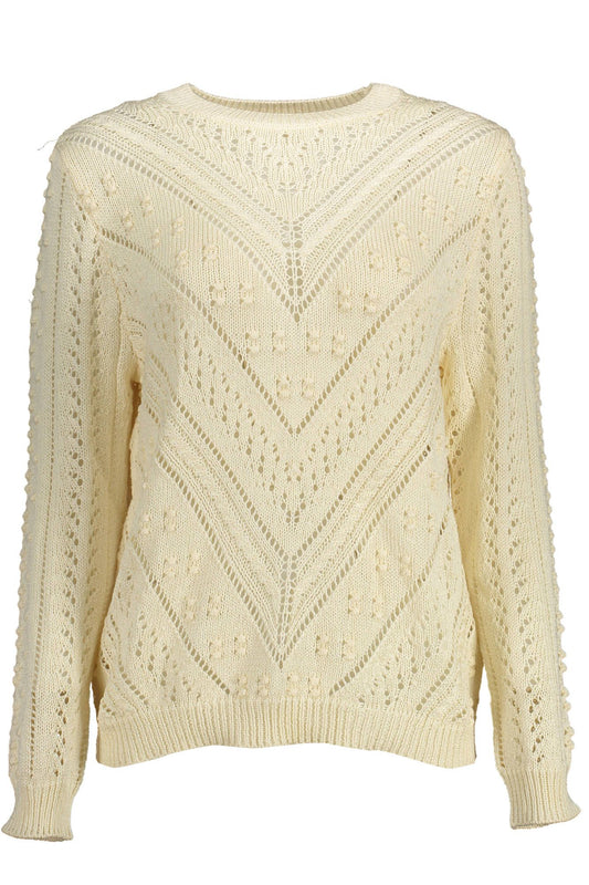 Elegant Crew-Neck Embroidered Sweater