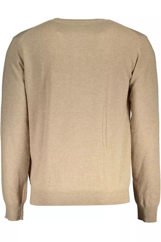 Elegant Beige Wool-Blend Sweater for Men