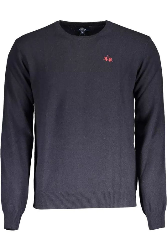 Elegant Blue Wool-Blend Sweater for Men