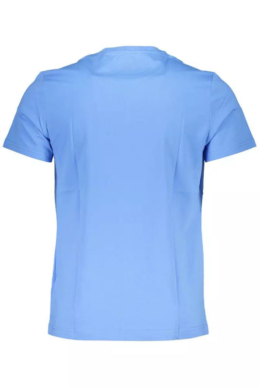 Elegant Light Blue Tee with Iconic Print