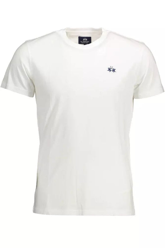 Elegant White Embroidered Tee for Men