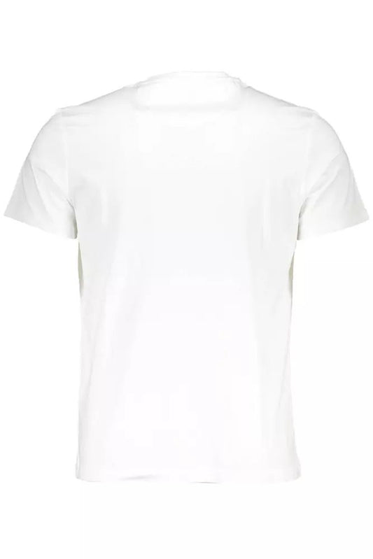 Elegant White Cotton Tee with Iconic Print